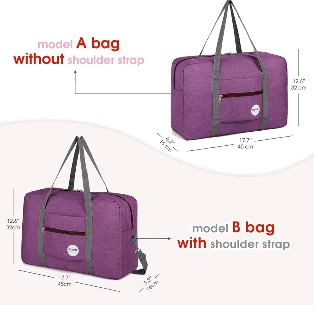 Travel Bag Carry On Personal Item Bag Purple